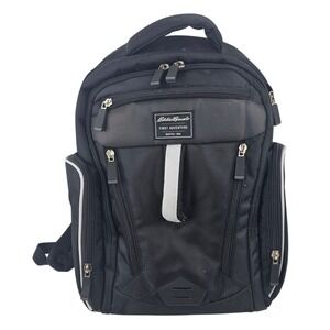 Eddie Bauer First Adventure Diaper Backpack Bag Black Convertible Organizer